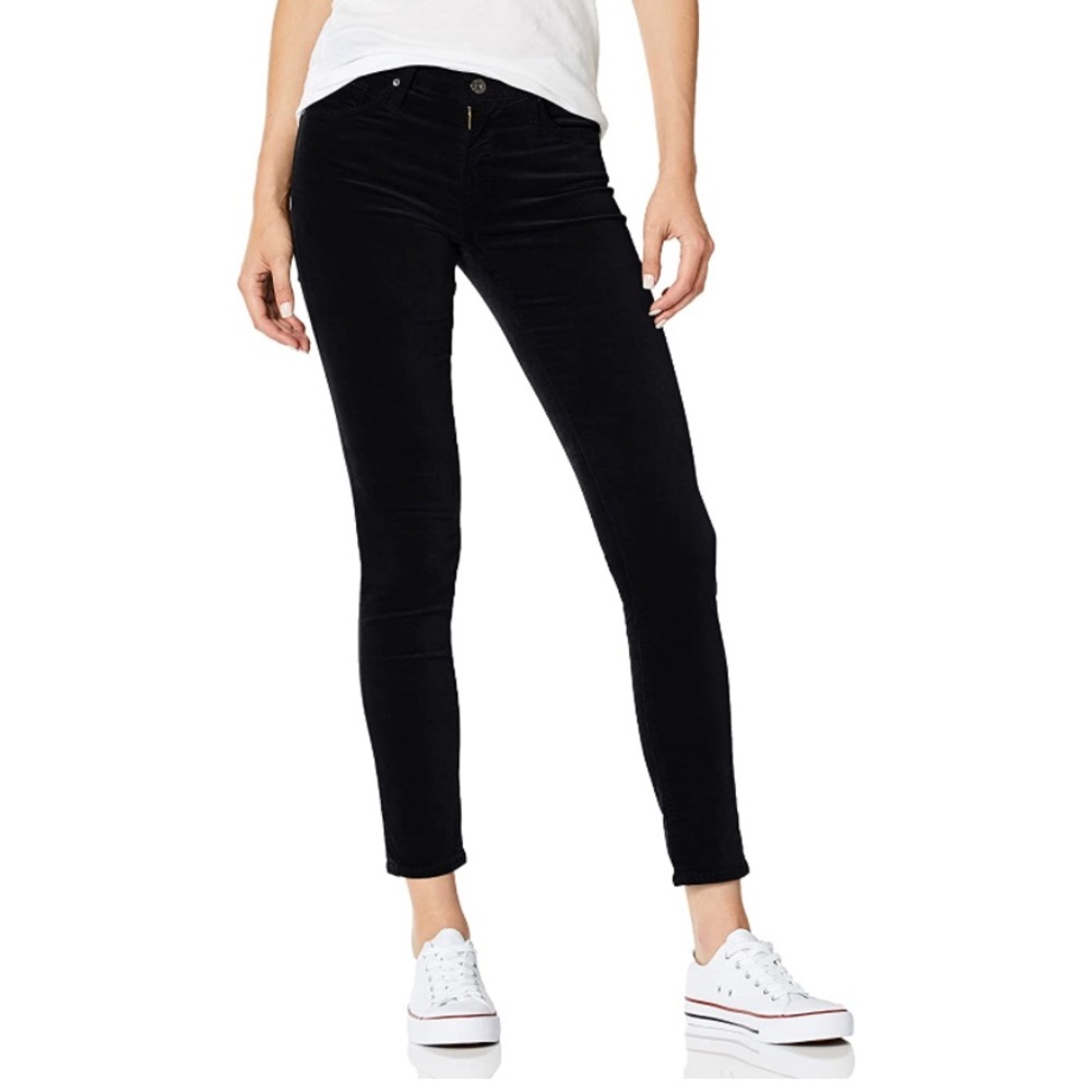 AG Adriano Goldschmied Jeans The Legging Super Skinny Size 27 in Black Velvet